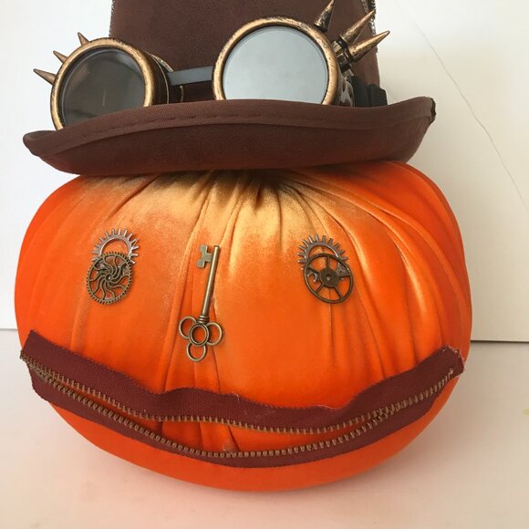 Orange Steampunk Velvet Pumpkin 🎃 - Picture 12 of 12